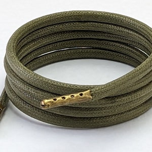 Khaki Green  5 mm wax cotton Shoe & Boot laces