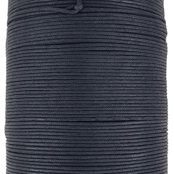 Wax cotton cord 2 mm black