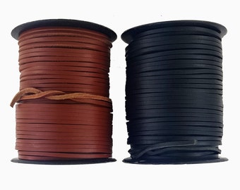 Black or Brown leather cord lace 3 mm Square