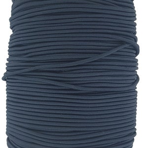 Navy 3 mm elastic Cord sold in lengths 2-10 metres