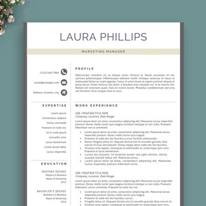 Professional Resume Template, Instant Download, Modern Resume Template, Creative Resume Template, Teacher Resume Template, Professional CV.