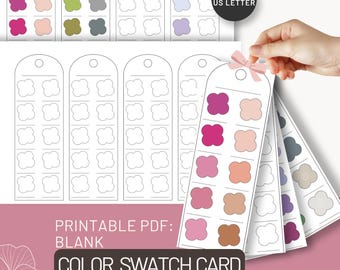 blank Swatch Card Printable, marker Palette Organizer , Mindful Art Tool for Creative Clarity, Digital Download, color swatch template