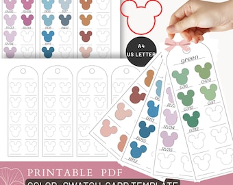 Blank Marker Swatch Cards: DIY swatch card, Printable PDF, Cute template,Aesthetic Art Supply Tracker