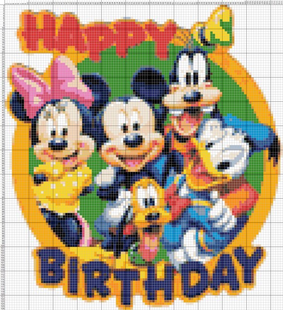 Cartoon Characters Happy Birthday Cross Stitch Pattern Counted - Etsy Cartoon Characters Happy Birthday Cross Stitch Pattern Counted - Etsy