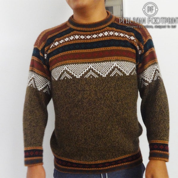 Alpaca Sweater Unisex, Peruvian Sweater, Alpaca wool, women's sweater, knitted in Peru, men's sweater, Sweater boho, Wool Sweater