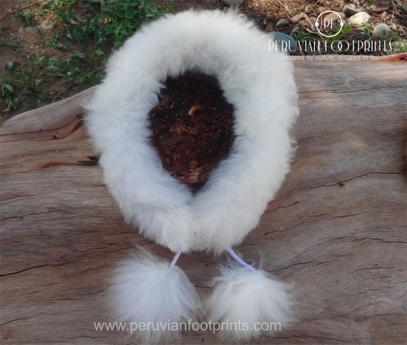 100% Baby Alpaca Fur Scarf White alpaca Alpaca fur pillow | Etsy