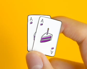 Asexual Pride Pin Subtle Ace of Cakes Enamel Pin — Minimalist Pride Ace Badge LGBT Enby Lesbian Gay Trans Subtle Pride Accessory Discreet