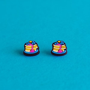 Pancake Pansexual LGBT Pride Stud Earrings — Pansexual Pride LGBT Pan Rainbow Queer Earrings Minimalist Subtle Pride Accessory Discreet