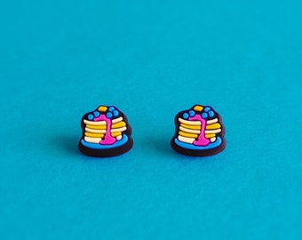 Pancake Pansexual LGBT Pride Stud Earrings — Pansexual Pride LGBT Pan Rainbow Queer Earrings Minimalist Subtle Pride Accessory Discreet