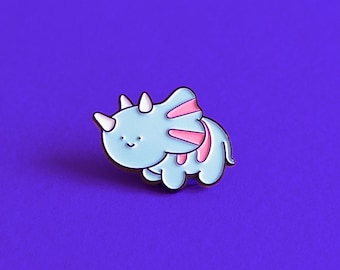 Transgender Pride Pin Transeratops Trans Dinosaur Badge — Orgullo LGBT Rainbow Queer Insignia Transgénero Esmalte Pin Sutil Accesorio Discreto