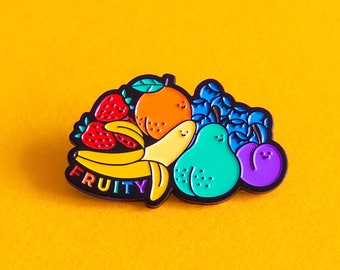 Subtle Pride Pin Fruity LGBT Badge — Minimalist Pride LGBT Rainbow Queer Badge Lesbian Gay Trans Enamel Pin Subtle Pride Accessory Discreet