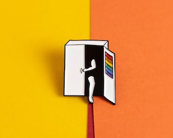 Subtle Pride Pin Coming Out LGBT Badge — Minimalist Pride LGBT Rainbow Queer Badge Lesbian Gay Transgender Enamel Pin Subtle Pride Discreet