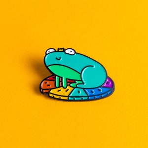 Subtil Pride-nål Regnbågsgroda Pride-märke — Minimalistisk Pride HBTQ Regnbågsgroda-märke Lesbisk Gay Transgender Emaljnål Pride-tillbehör