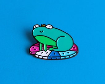 Transgender Pride Pin Subtle Trans Frog Pin — Pride LGBT Trans Frog Badge Lesbian Gay Transgender Enamel Pin Subtle Pride Accessory Discreet