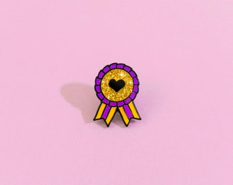 Intersex Award Badge Pride Pin — Minimalist Pride Intersex Queer Badge Enamel Pin Subtle Pride Accessory Discreet LGBT Intersex Flag