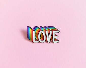 Distintivo do Orgulho Sutil Amor é Amor - Orgulho Minimalista LGBT Rainbow Queer Distintivo Lésbica Gay Bissexual Trans Esmalte Pin Acessório Sutil