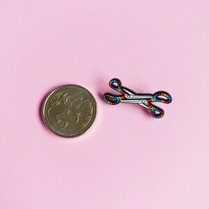 Lesbian Scissors Pride Pin Subtle Pride Badge Lesbian Bisexual LGBT Rainbow Queer Badge Lesbian Gay Trans Enamel Pin Accessory Discreet image 5