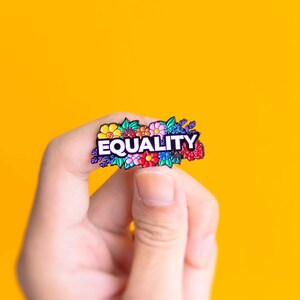 LGBT Pride Pin Equality Pride Badge Minimalist Pride LGBT Rainbow Queer Badge Lesbian Gay Transgender Enamel Pin Subtle Pride Accessory image 2