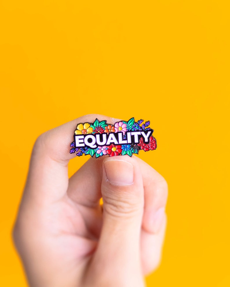 LGBT Pride Pin Equality Pride Badge Minimalist Pride LGBT Rainbow Queer Badge Lesbian Gay Transgender Enamel Pin Subtle Pride Accessory image 2