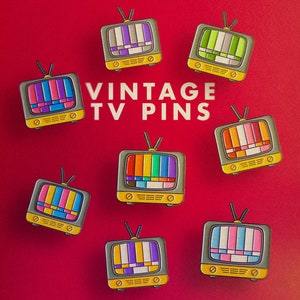 Subtle Pride Pin Transgender Vintage Retro TV Pride Badge Retro Style Minimalist Pride LGBT Trans Badge Gay Enamel Pin Pride Accessory image 2