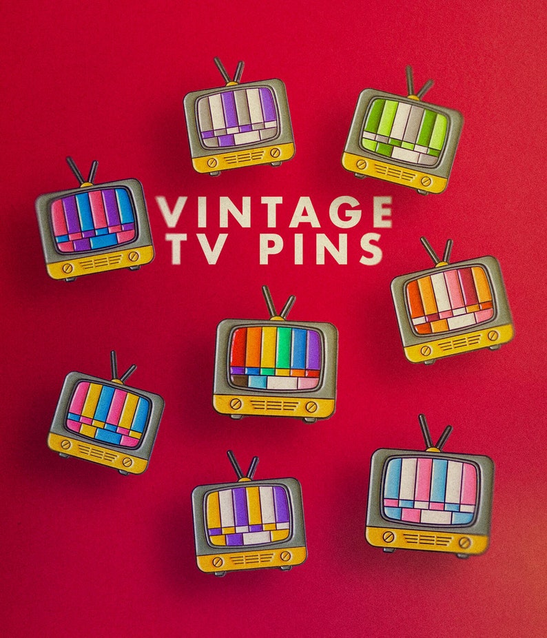 Subtle Pride Pin Transgender Vintage Retro TV Pride Badge Retro Style Minimalist Pride LGBT Trans Badge Gay Enamel Pin Pride Accessory image 2