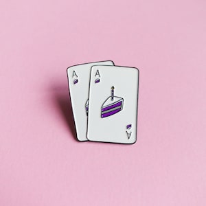 Asexual Pride Pin Subtle Ace of Cakes Enamel Pin Minimalist Pride Ace Badge LGBT Enby Lesbian Gay Trans Subtle Pride Accessory Discreet image 2