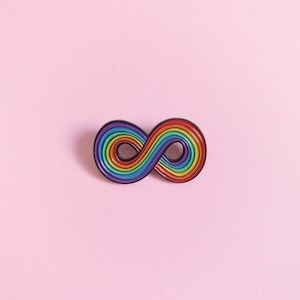 Infinity Rainbow Pride Pin — Minimalist Pride LGBT Rainbow Queer Badge Lesbian Gay Transgender Enamel Pin Subtle Pride Accessory Discreet