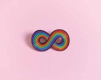 Infinity Rainbow Pride Pin — Minimalist Pride LGBT Rainbow Queer Badge Lesbian Gay Transgender Enamel Pin Subtle Pride Accessory Discreet