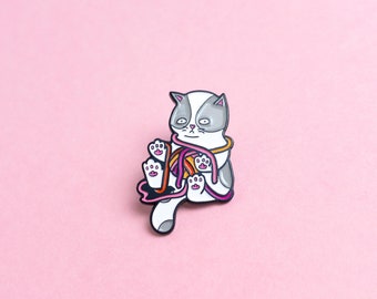 Lesbian Pride Pin Cat Subtle Lesbian Pride Badge — Minimalist Pride LGBT Lesbian Cat Badge Lesbian Gay Enamel Pin Subtle Pride Accessory