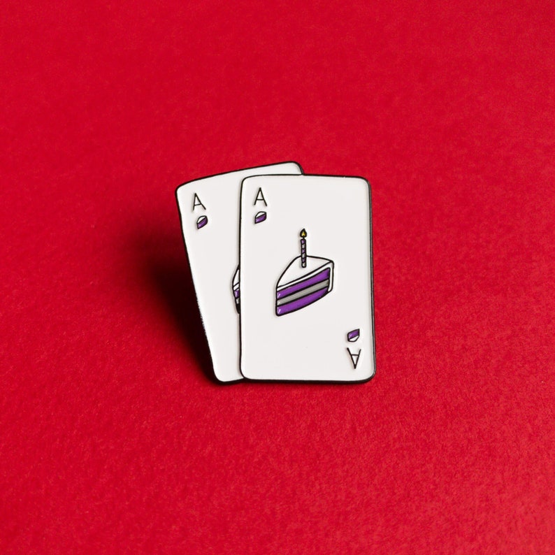 Asexual Pride Pin Subtle Ace of Cakes Enamel Pin Minimalist Pride Ace Badge LGBT Enby Lesbian Gay Trans Subtle Pride Accessory Discreet image 4