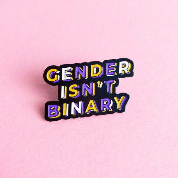 Le genre n’est pas binaire Non-binaire Enby Pride Pin - Minimalist Pride Enby Queer Badge Non-Binary Enamel Pin Subtil Discret LGBT Flag