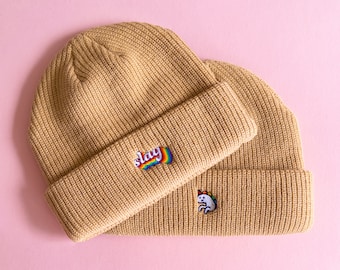 Slay Pride Beanie Subtle LGBTQ+ Beanie — LGBT Gay Pride Minimalist LGBT Beanie Hat Gay Transgender Subtle Pride