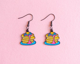 Pancake Pansexual LGBT Pride Earrings — Pansexual Pride LGBT Pan Rainbow Queer Earrings Minimalist Subtle Pride Accessory Discreet