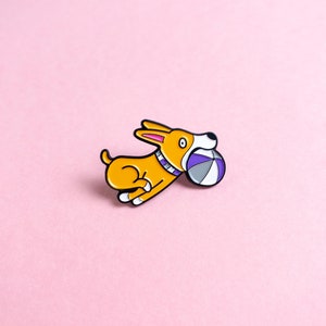 Asexual Dog LGBT Pride Pin — Minimalist Pride LGBT Ace Doggo Badge Lesbian Gay Transgender Enamel Pin Subtle Pride Accessory Discreet