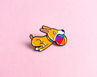 Rainbow Dog LGBT Pride Pin — Minimalist Pride LGBT Queer Doggo Badge Lesbian Gay Transgender Enamel Pin Subtle Pride Accessory Discreet