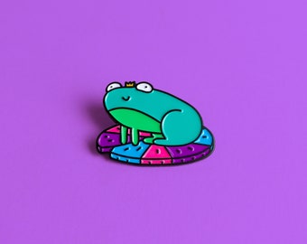 Bisexual Pride Pin Subtle Frog Pride Badge — Bi Pride Minimalist LGBT Frog Badge Lesbian Gay Transgender Enamel Pin Subtle Pride Accessory