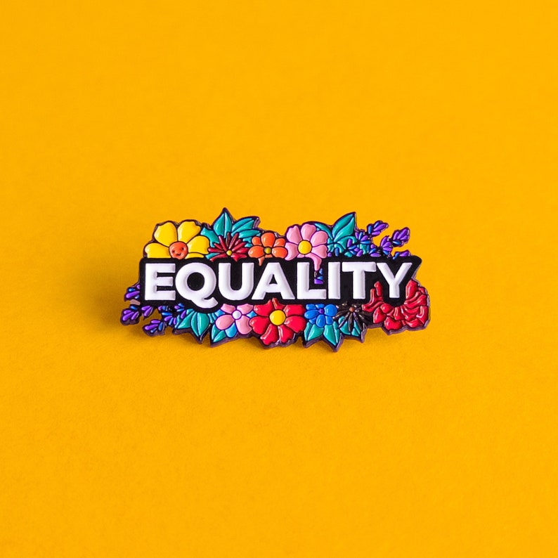 LGBT Pride Pin Equality Pride Badge Minimalist Pride LGBT Rainbow Queer Badge Lesbian Gay Transgender Enamel Pin Subtle Pride Accessory image 1