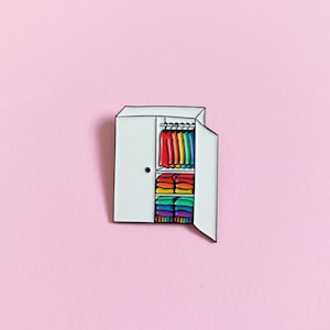 Closet Rainbow Pride Pin — Pride LGBT Rainbow Queer Badge Lesbian Gay Bisexual Transgender Enamel Pin Subtle Pride Accessory Discreet