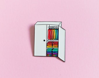 Closet Rainbow Pride Pin — Pride LGBT Rainbow Queer Badge Lesbian Gay Bisexual Transgender Enamel Pin Subtle Pride Accessory Discreet