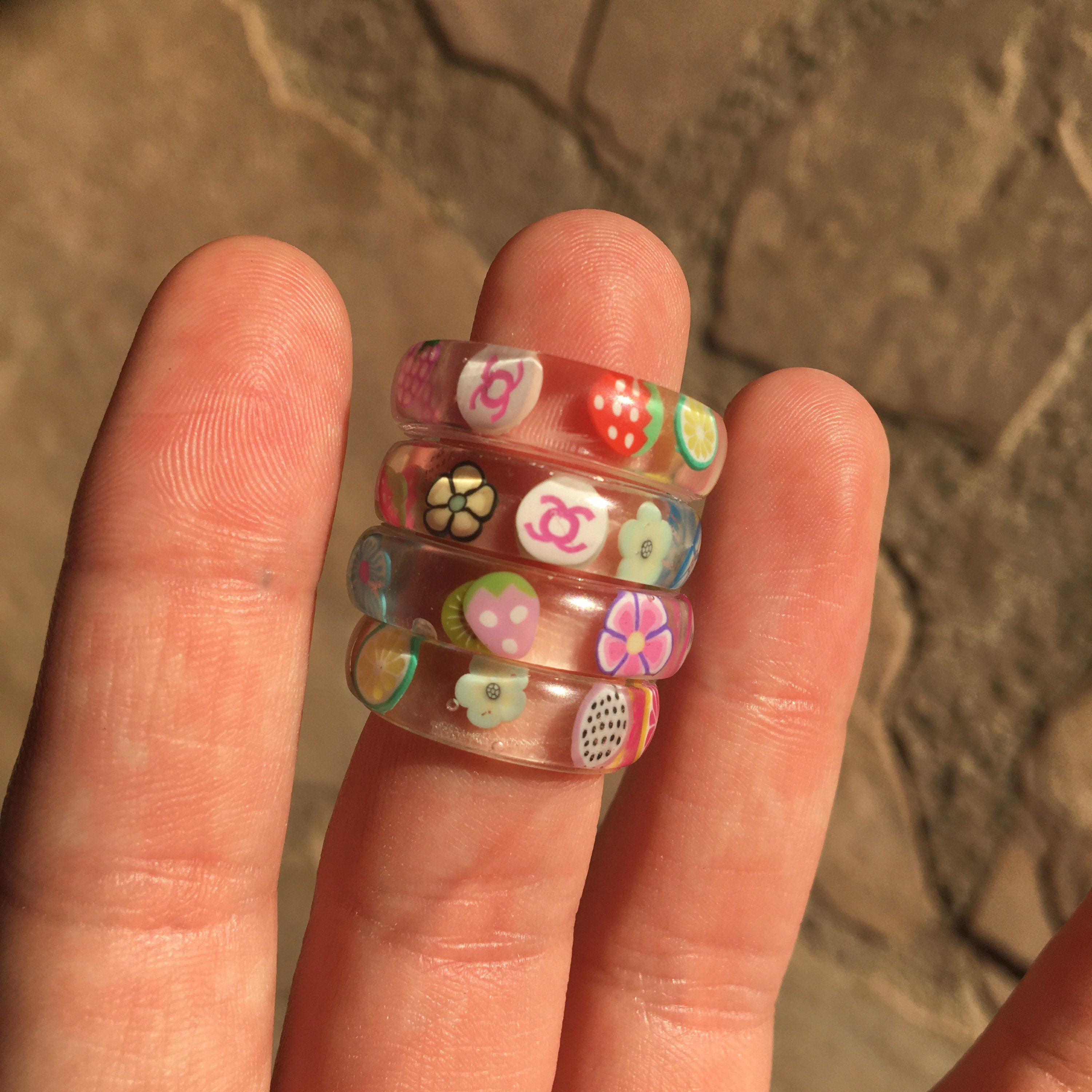 Clear resin rings Etsy