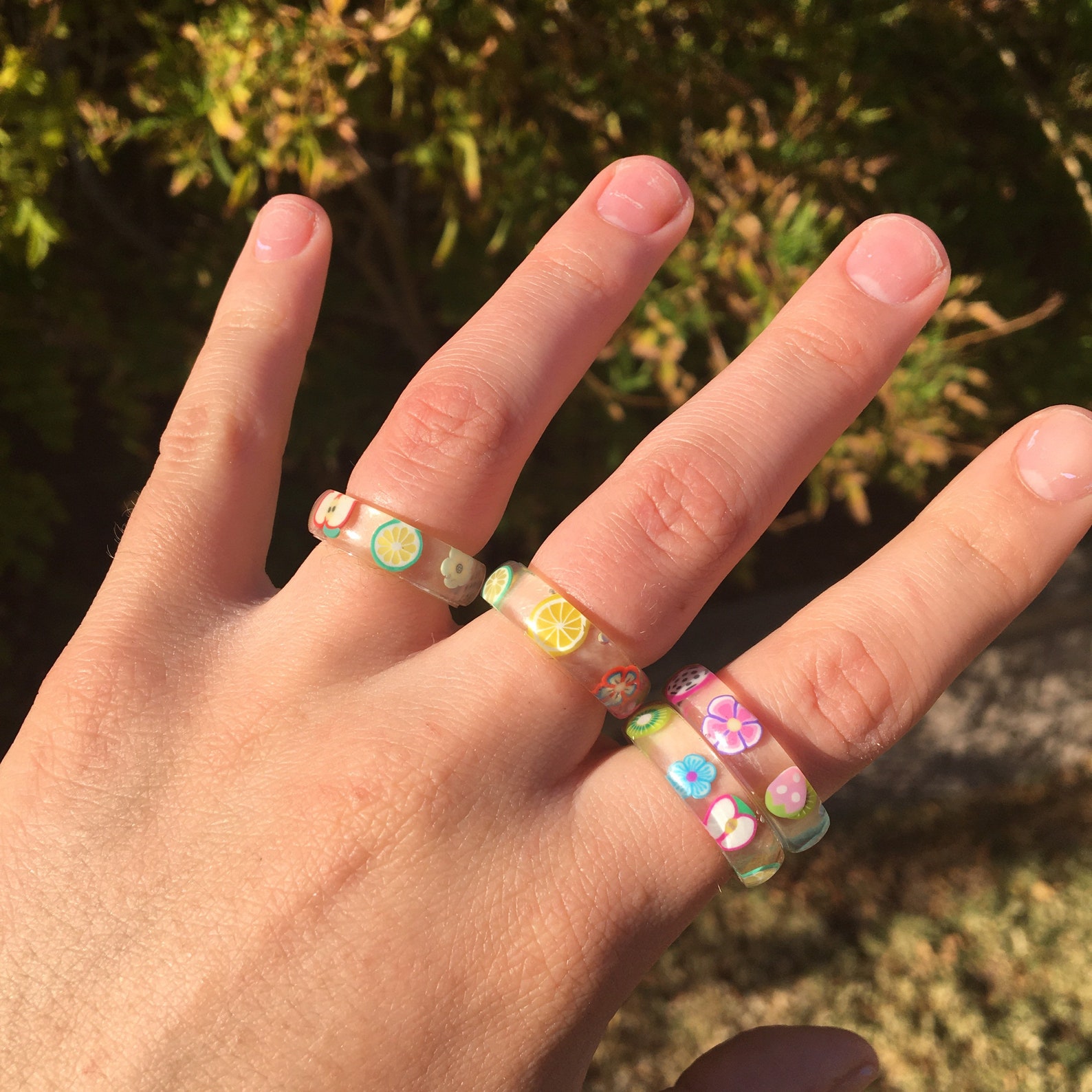 Clear resin rings Etsy