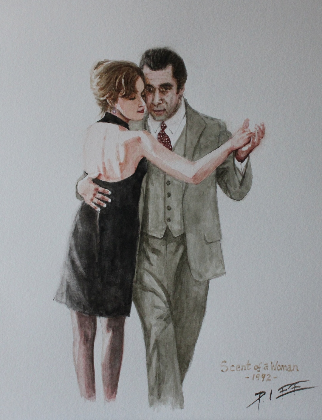 Movie Scene Painting, Original Watercolor 12