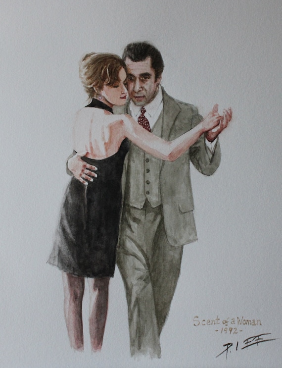 Movie Scene Painting, Original Watercolor 12