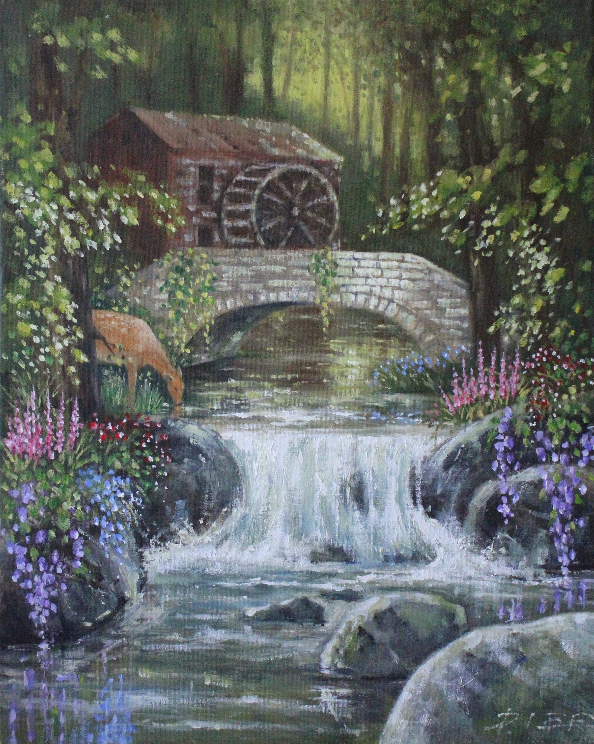 Forest Landscape Painting, Original Oil Painting on Canvas 20" X 16 ...