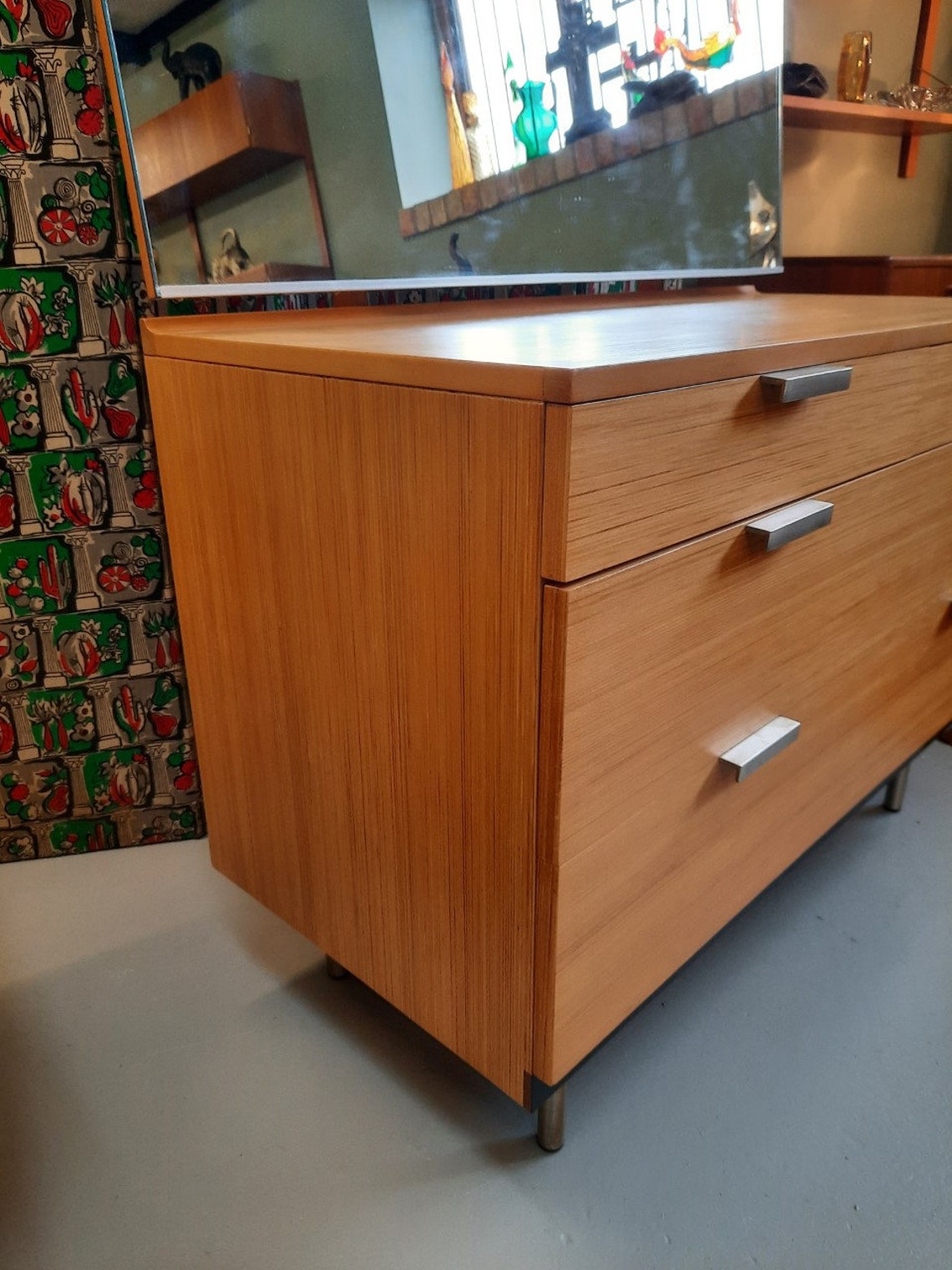 1960s Stag 'Fineline' Birch 4 Drawer Chest with Mirror Etsy