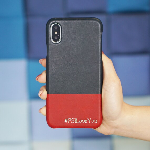 Personalized Peacock Blue Crimson Red Iphone Xs Max Leather Etsy