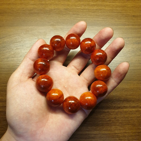 20mm Dragon Blood Wooden Bracelet, Jewelry Attract Wealth