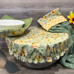 Reusable Fabric Bowl Cover Cotton Cloth Rising Bread Dough Kombucha Sourdough Fermenting Mason Jar Bosch Kitchen Aid Mixers Plastic-free
