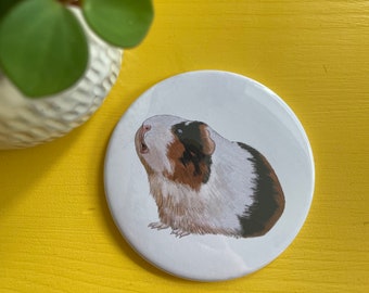 Guinea pig mirror, piggie pocket mirror, illustration, guinea pig drawing, guinea pigs, boar, piggie, rodent, illustration, bee and the sea
