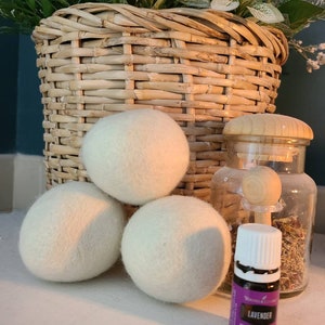 3 Wool dryer balls, Dryer ball set, Eco friendly, Laundry, Dryer balls